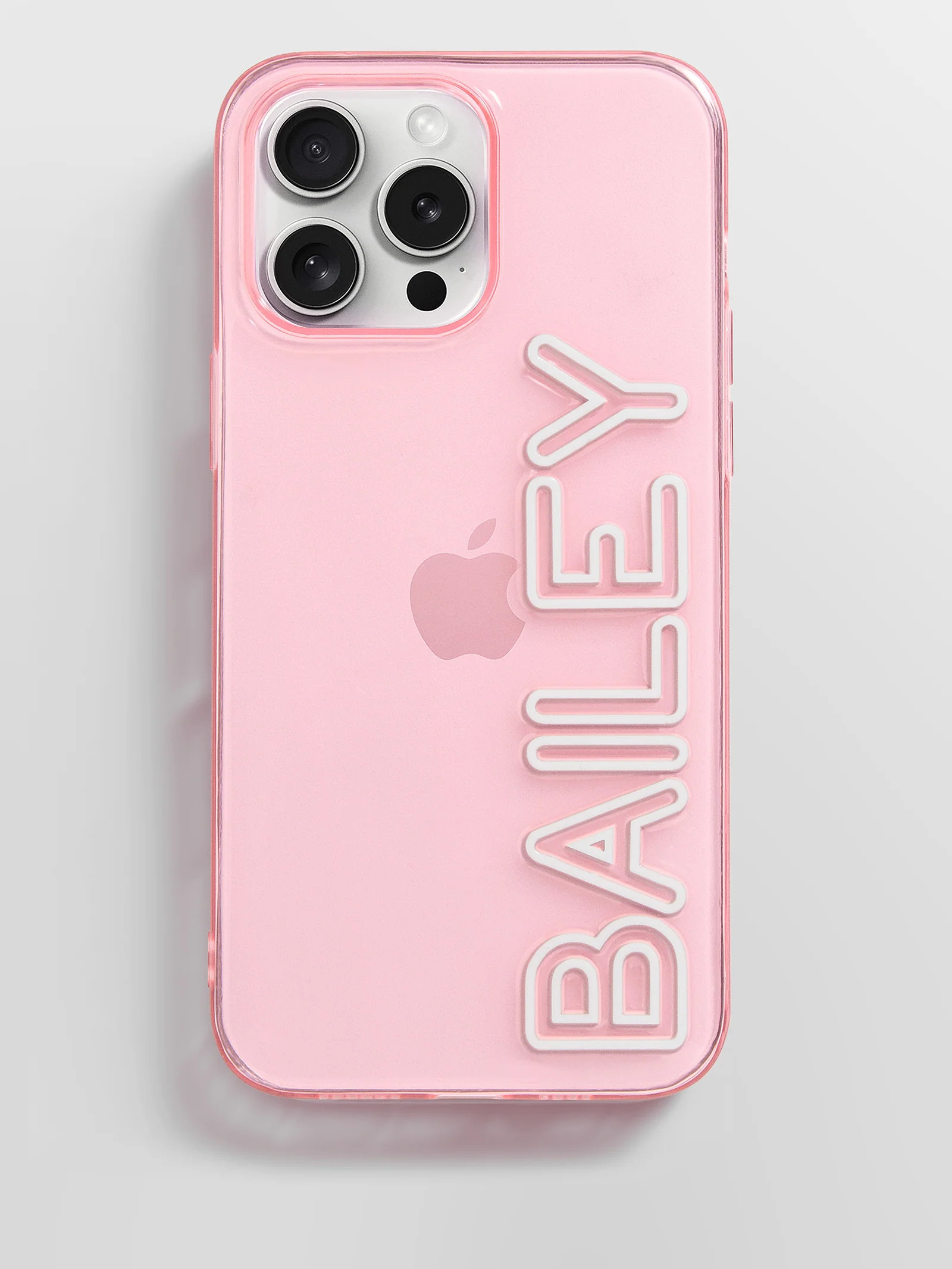 Fine Line Custom iPhone Case - Transparent Pink/White | BaubleBar