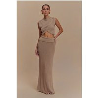 Sloane Knit Maxi Skirt - Latte I MESHKI I Size S | MESHKI US