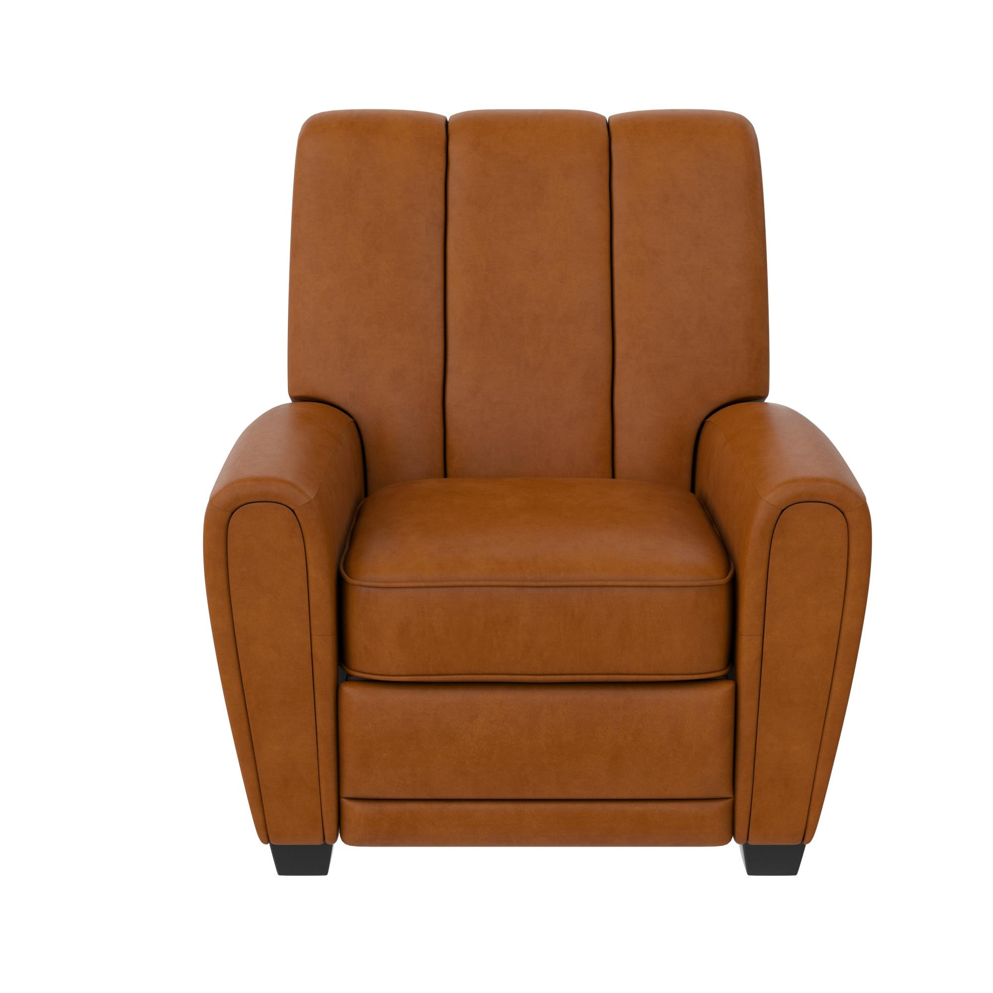 Better Homes & Gardens Vertical Channel Pushback Recliner Chair, Camel Faux Leather | Walmart (US)