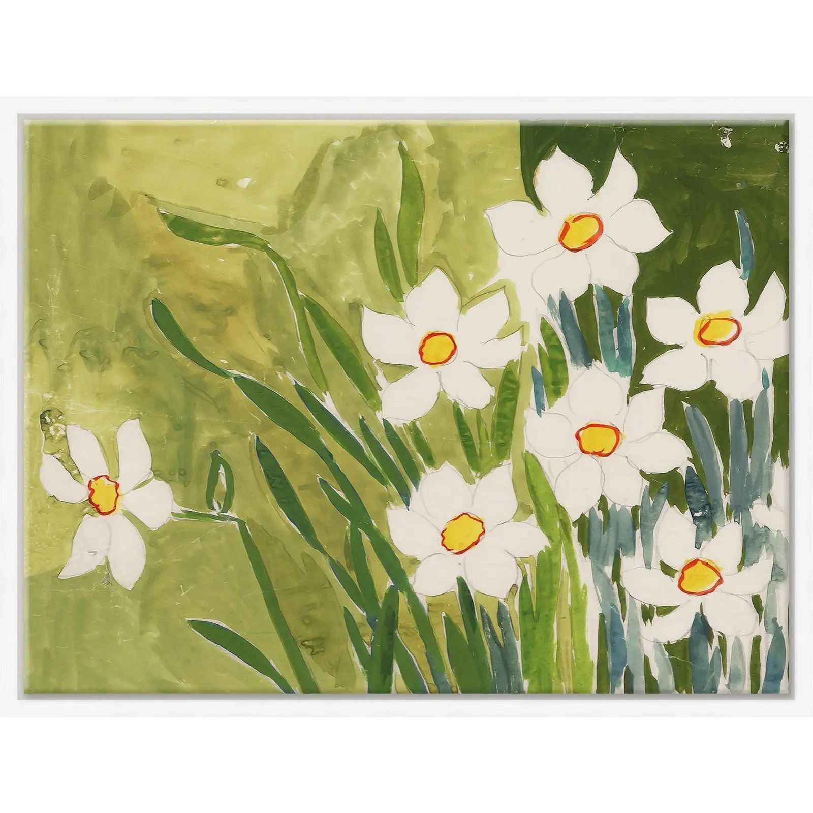 Fleur Blanche Art Print in White Frame by Paule Marrot | Chairish