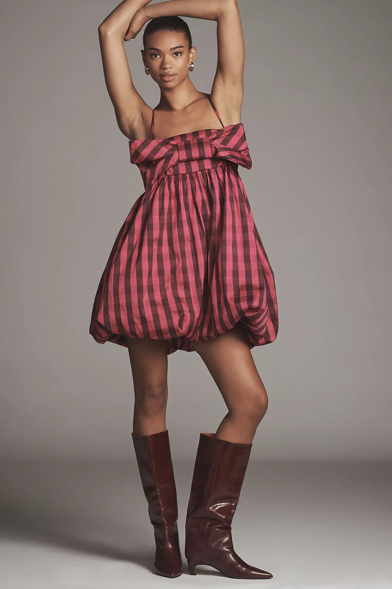 Maeve Bow Bubble Fit & Flare Mini Dress | Anthropologie (US)