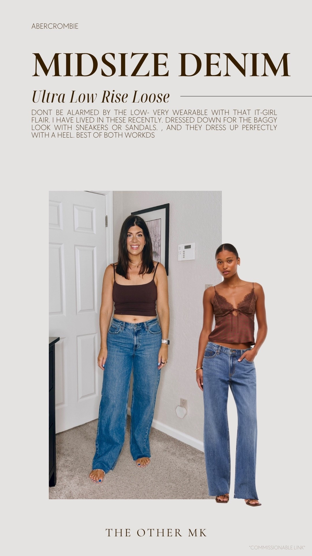 Wearing size 29 long curve and use code DENIMAF! 

Dont be alarmed by the low- very wearable with that it-girl flair. I have lived in these recently. Dressed down for the baggy look with sneakers or sandals, and they dress up perfectly with a heel. Best of both worlds 

denim sale, fall jeans, fall denim, jeans on sale, midsize denim, Abercrombie jeans 

 

#LTKSeasonal #LTKSaleAlert #LTKMidsize