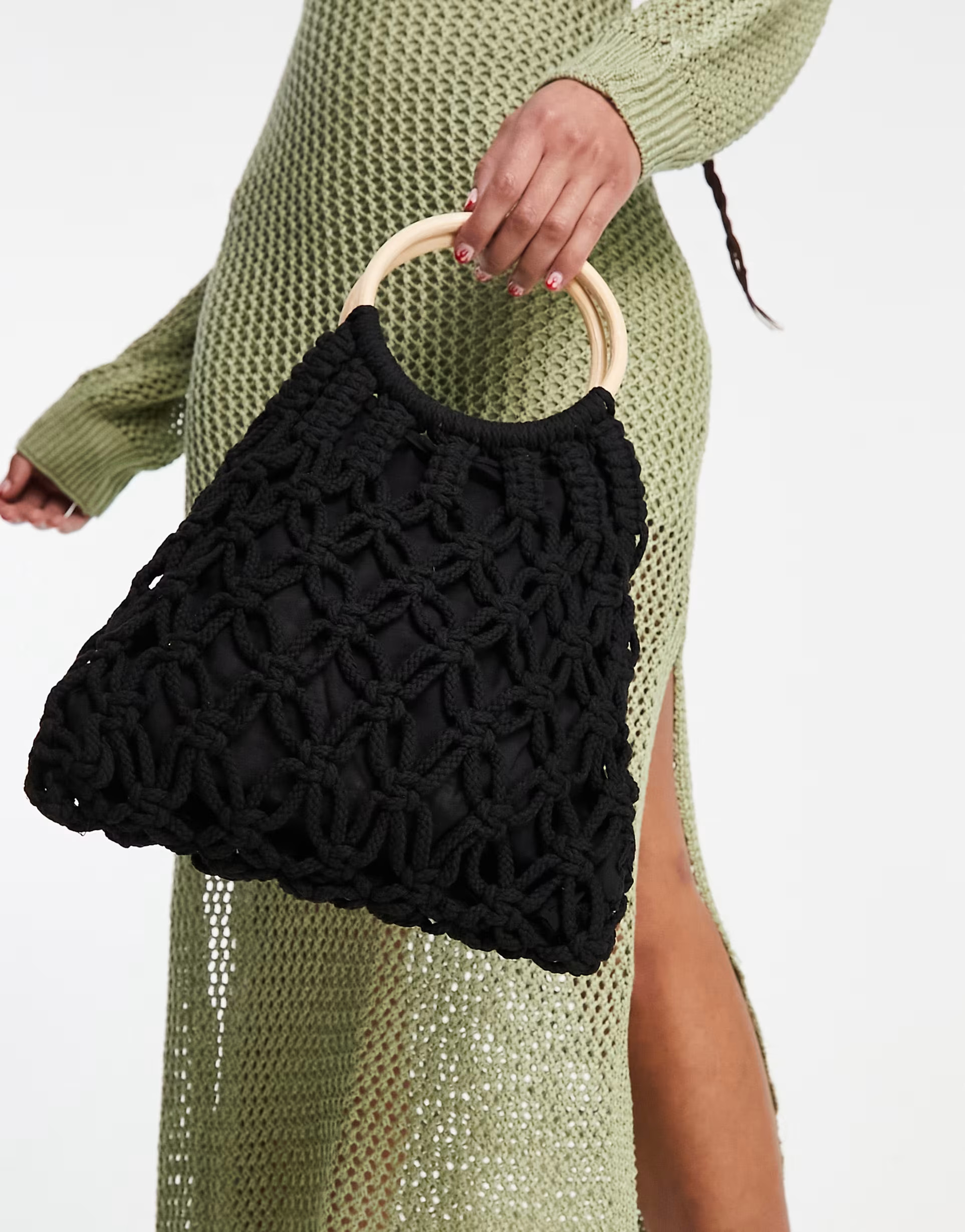 Threadbare crochet bag with circle handle in black | ASOS (Global)