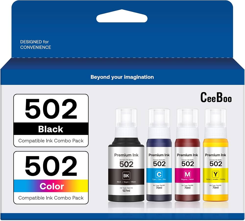502 High Capacity Compatible Refill Ink Bottles Replacement for Epson 502 Ink Refill Bottles (Not... | Amazon (US)