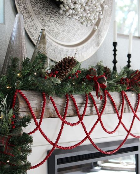 Christmas mantel, holiday decor, garland 

#LTKSeasonal #LTKhome #LTKHoliday