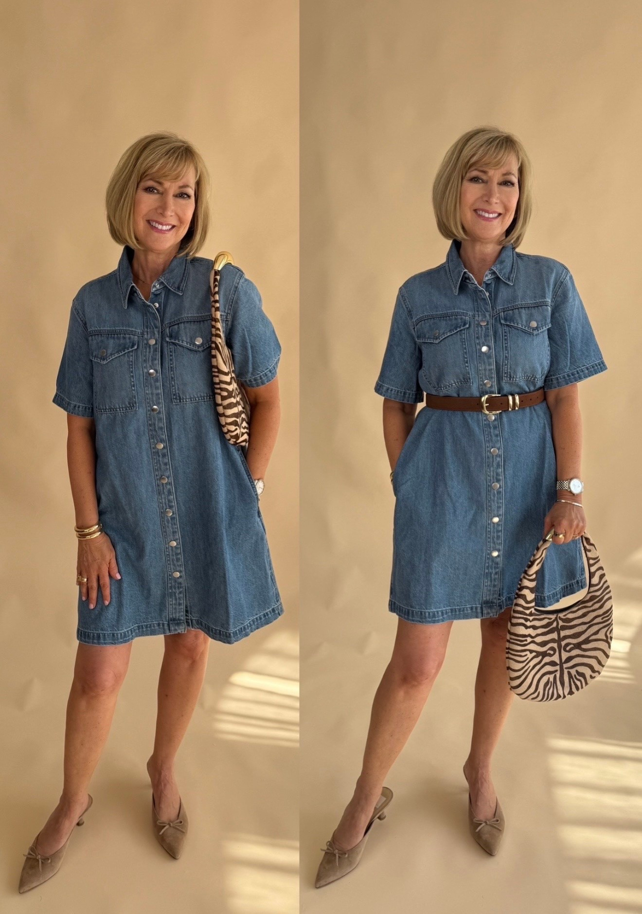 Great denim dress can be styled with or without a belt. Flattering fit and true to size! Snaps all the way up so easy on and off.

#LTKOver40 #LTKSaleAlert #LTKPetite