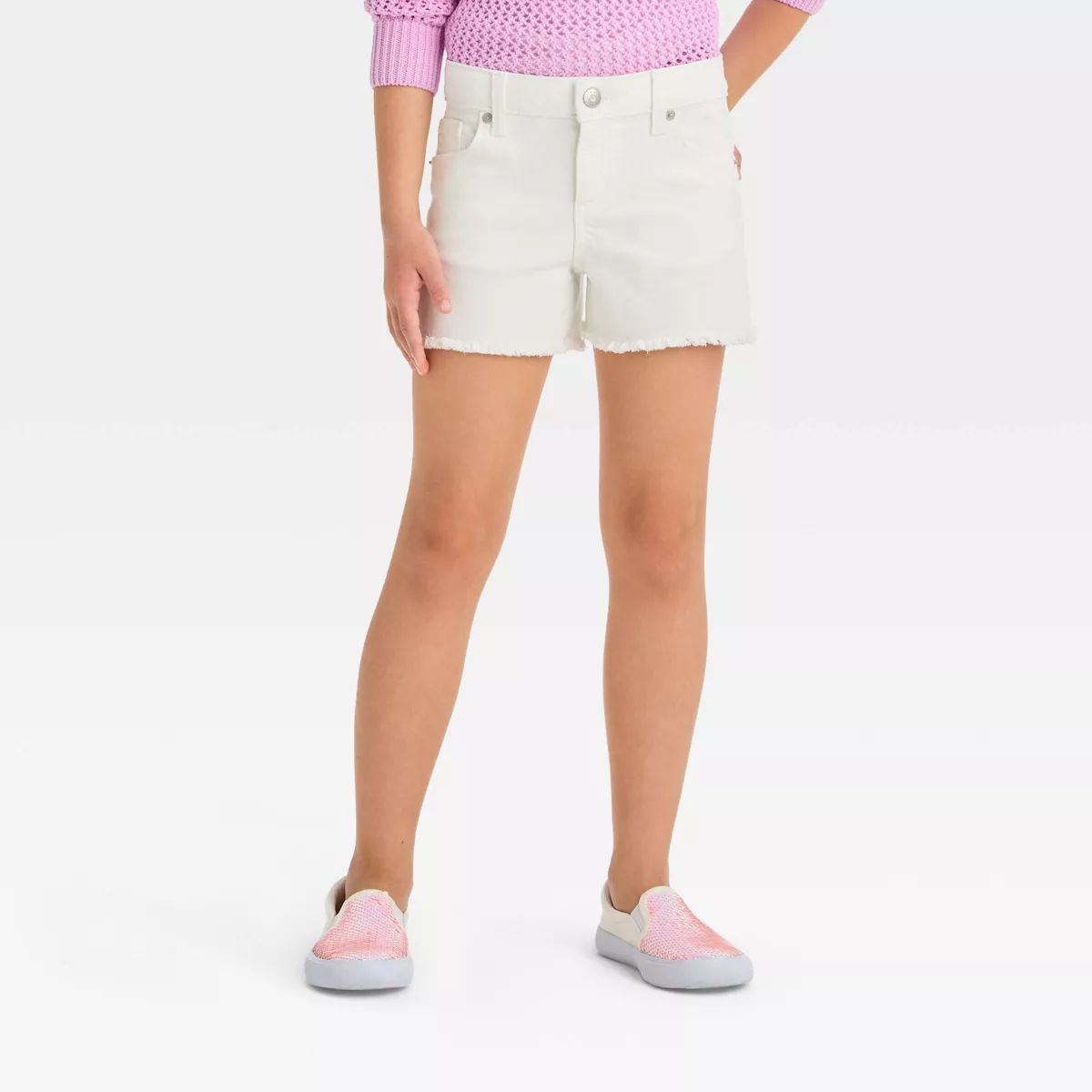Girls' Cut-Off Mid-Rise Jean Shorts - Cat & Jack™ | Target