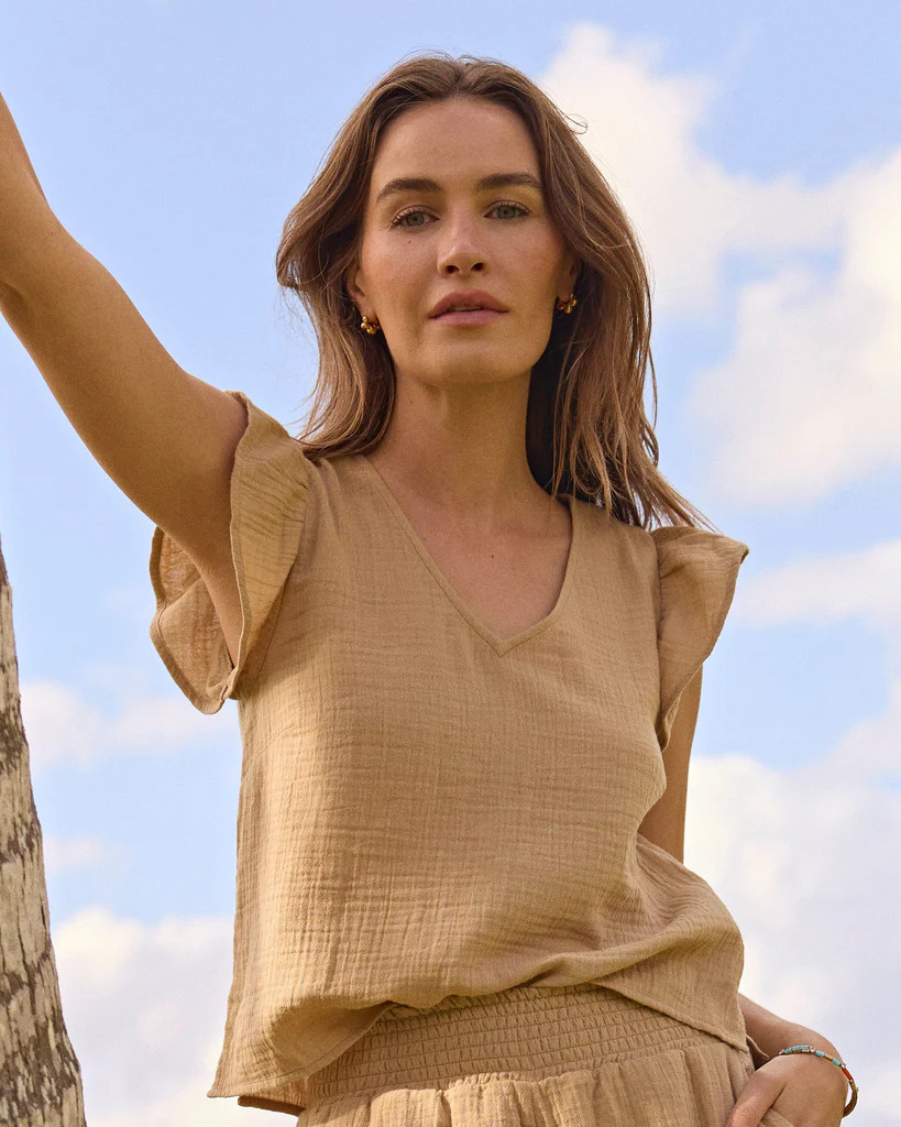 Arden Ruffle Sleeve Top | Southern Tide