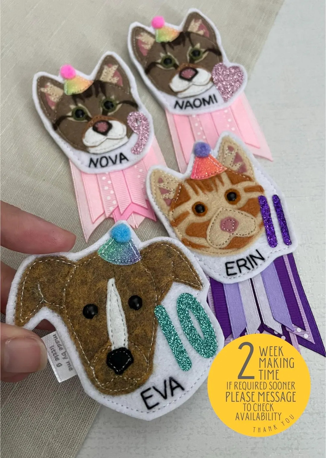Personalised Pet Birthday Badge: Custom Cat or Dog Party Accessory | Etsy (UK)