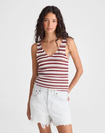 V-Neck Tank in 100% Linen | Madewell