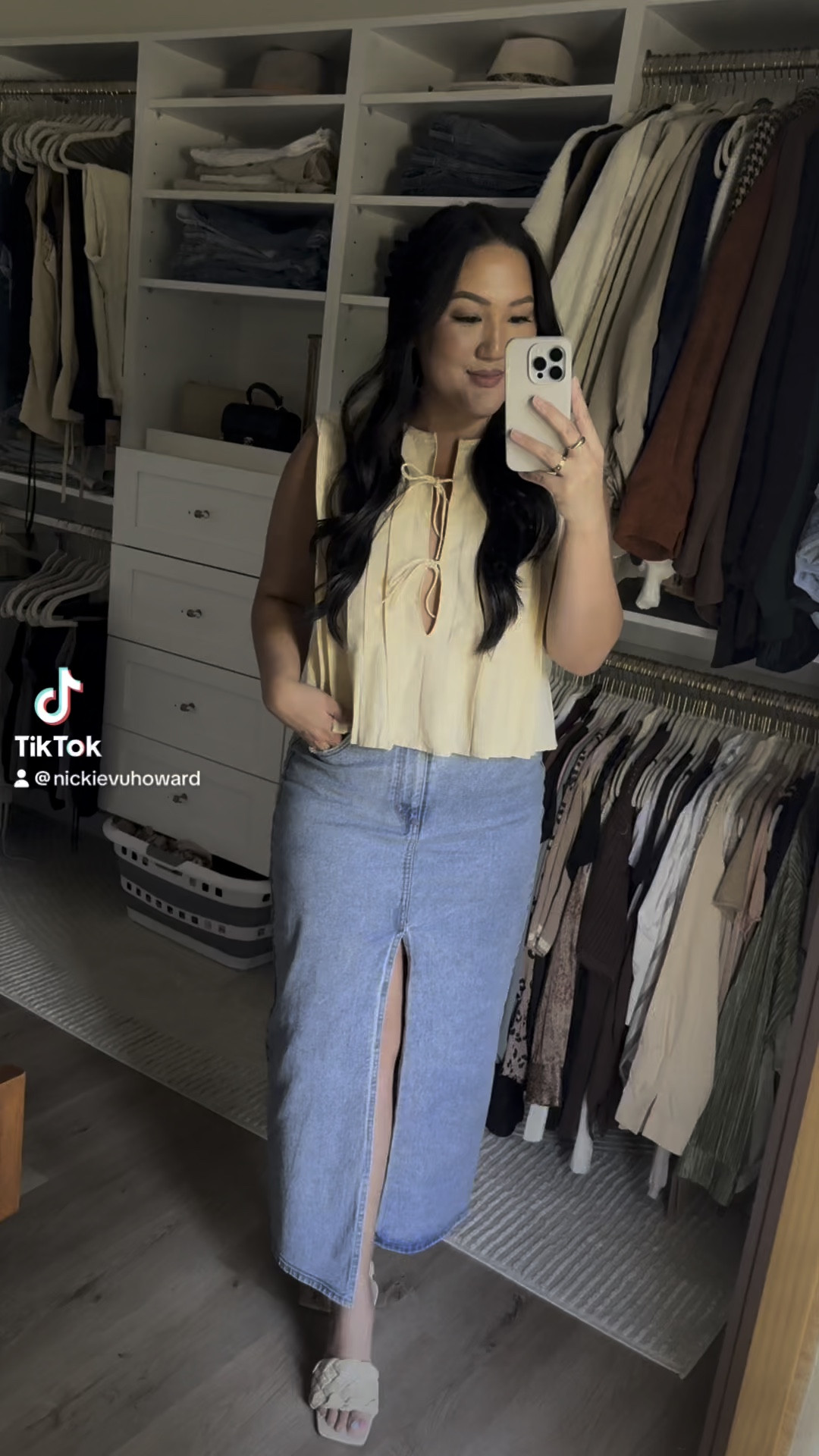 Amazon finds! Amazon top and shoes, love this outfit! Transition to fall with a chunky cardigan and boots 🫶🏼 denim midi skirt is from Target and available in many colors! 

Amazon top, Amazon shoes, midi skirt, fall transitional outfit, fall transition, fall outfit inspo, fall outfits Amazon find, Amazon finds, Target, 

#LTKMidsize #LTKSeasonal #LTKFindsUnder50