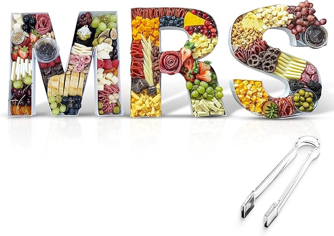 12-Inch Cardboard MRS Charcuterie Letters with Clear Tongs - Perfect for Bachelorette Party Decor... | Amazon (US)