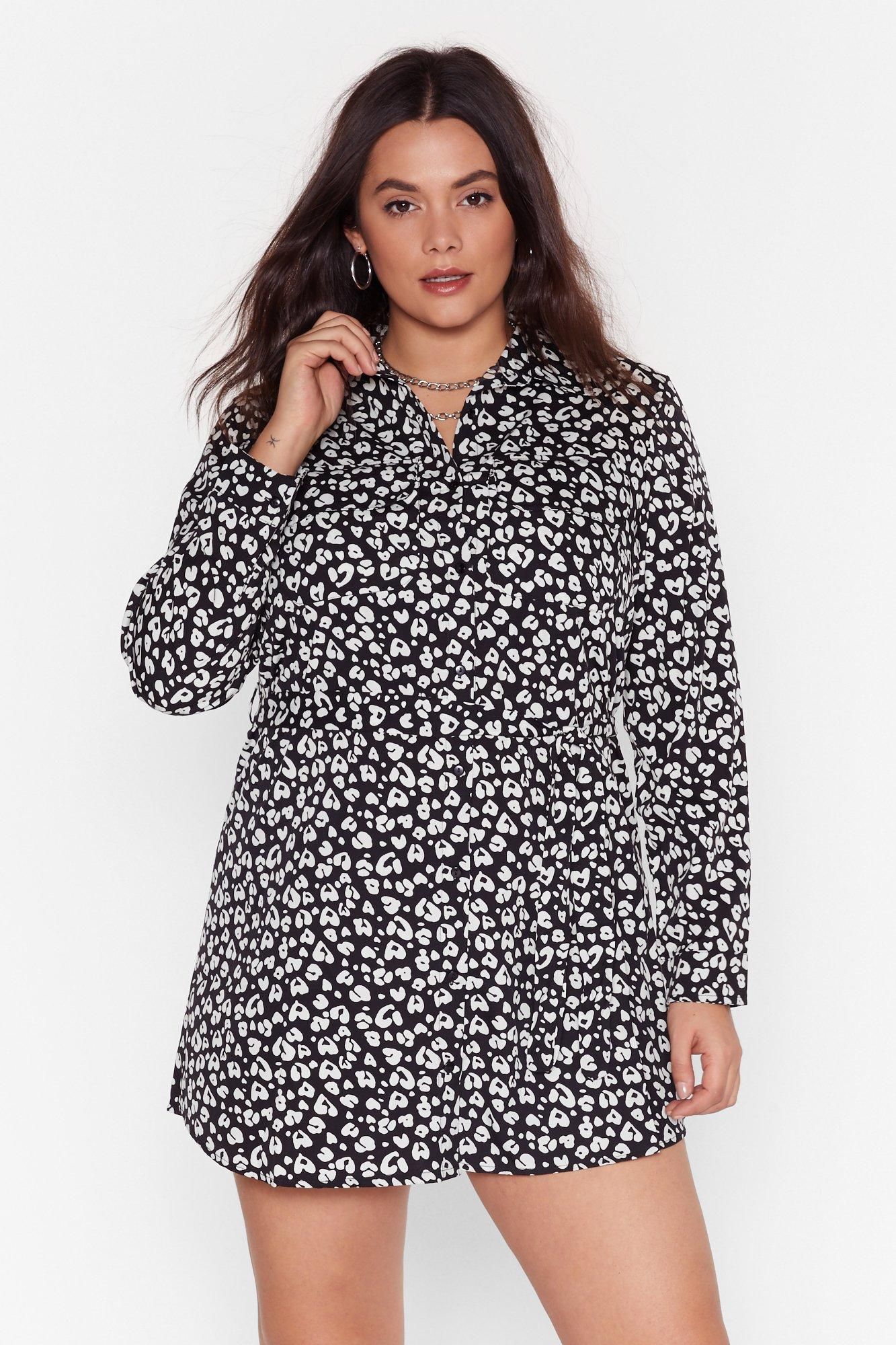 Womens Never a Dull Meow-ment Plus Leopard Shirt Dress - Black | NastyGal (US & CA)