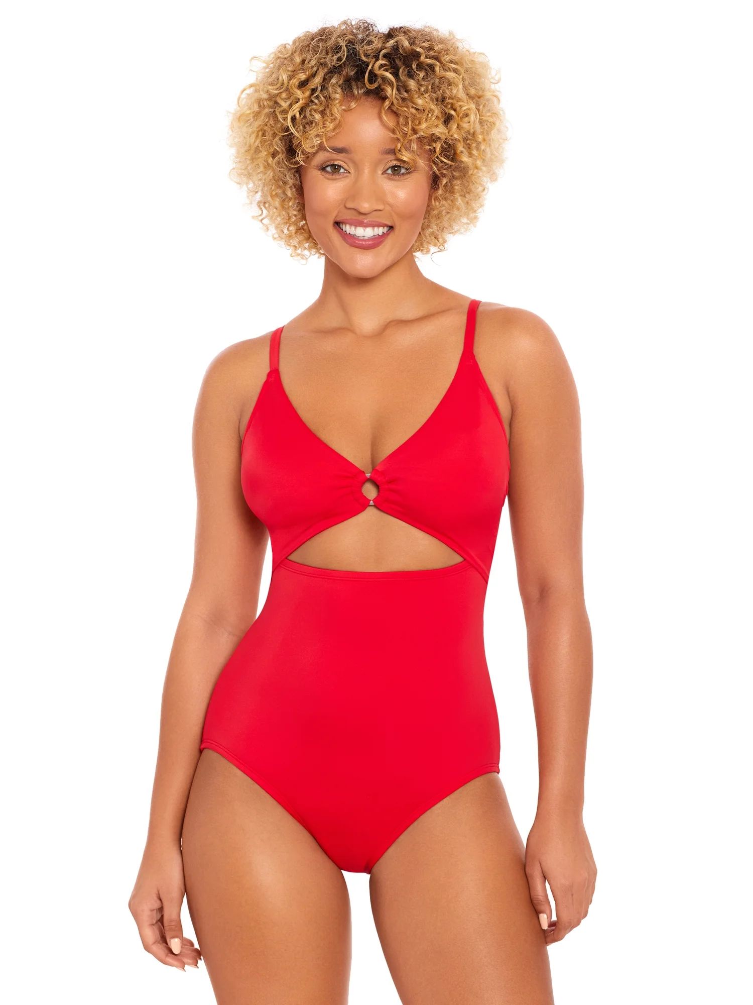 Time and Tru Women's and Plus O Ring One Piece Swimsuit, Sizes S-3X | Walmart (US)