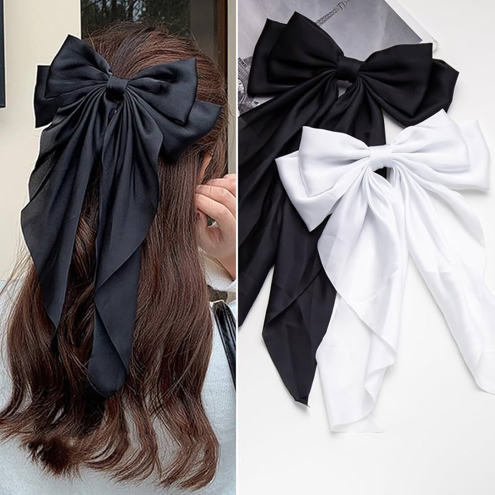 Hair Bows 2 PCS Ribbon Bow for Women,Hair Bows for Women,Hair Ribbons,Oversized Long-tail Cute Ae... | Amazon (US)