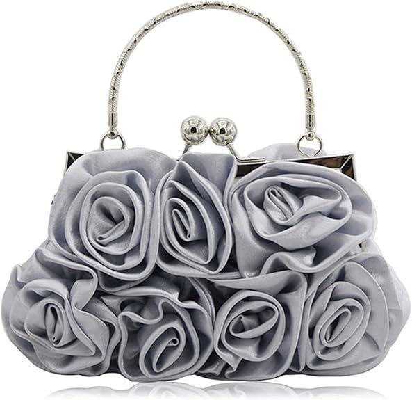 Women Evening Clutch Bag Floral Satin Small Purses with Detachable Strap for Wedding, Party, Prom | Amazon (US)