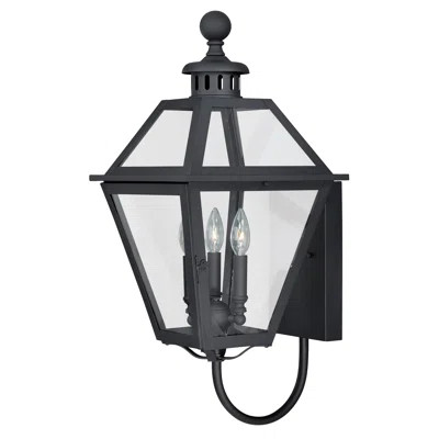 Kendall Textured Black 3 - Bulb Outdoor Wall Lantern Size: 20" H x 10.25" W | Wayfair North America