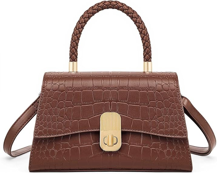 Top Handle Handbags for Women Small Satchel Crossbody Bag Designer Purse with Detachable Strap | Amazon (US)