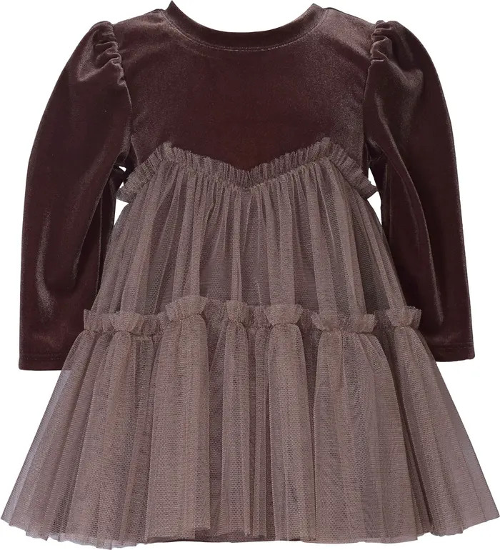 Iris & Ivy Kids' Long Sleeve Velvet & Tulle Party Dress | Nordstrom | Nordstrom