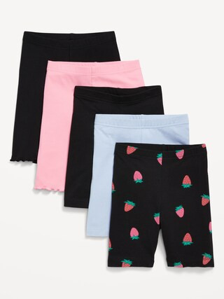 Long Biker Shorts Variety 5-Pack for Girls | Old Navy | Old Navy (US)