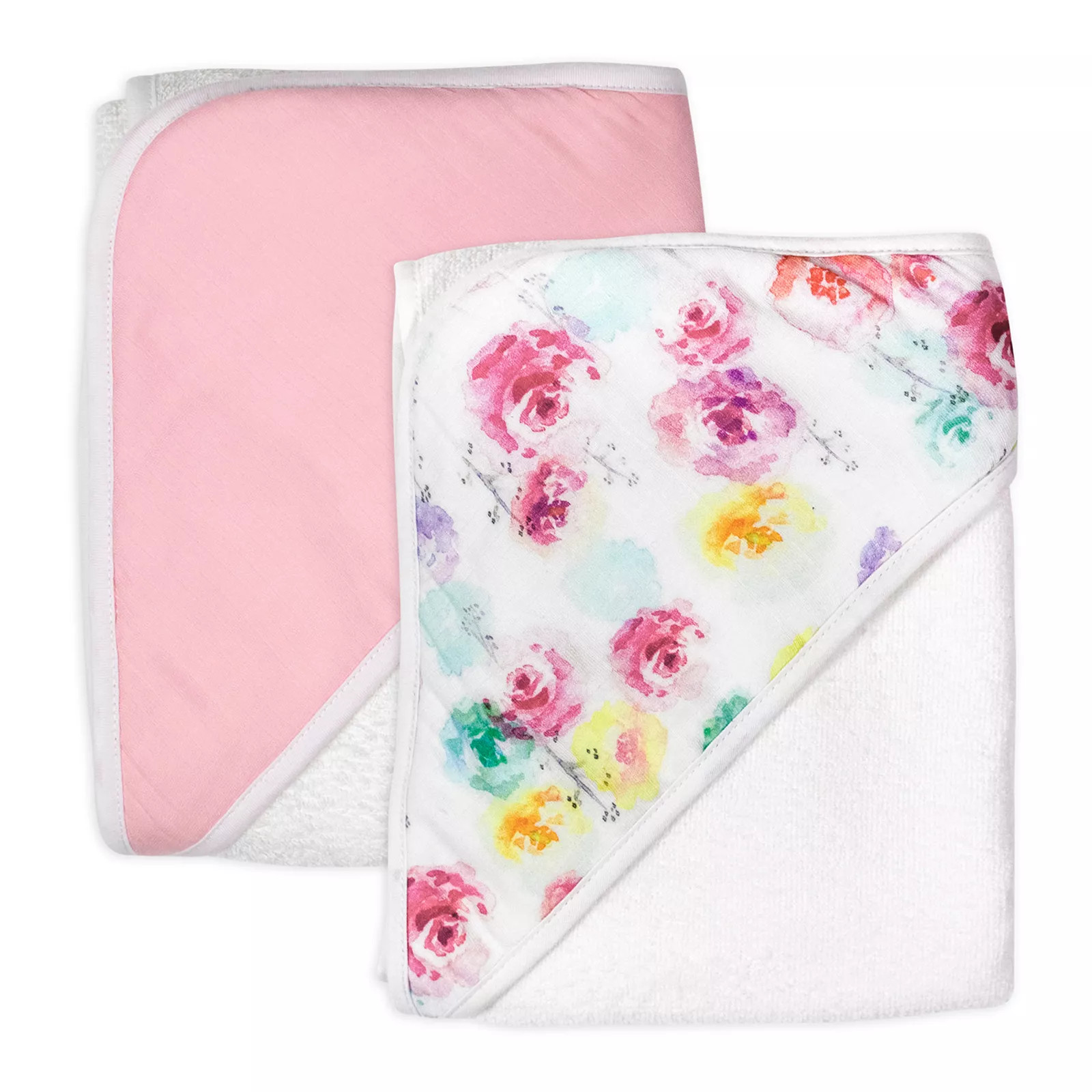 HONEST BABY CLOTHING 2-pack Organic Cotton Hooded Towels, Pink & White Floral Pr | Kohl's