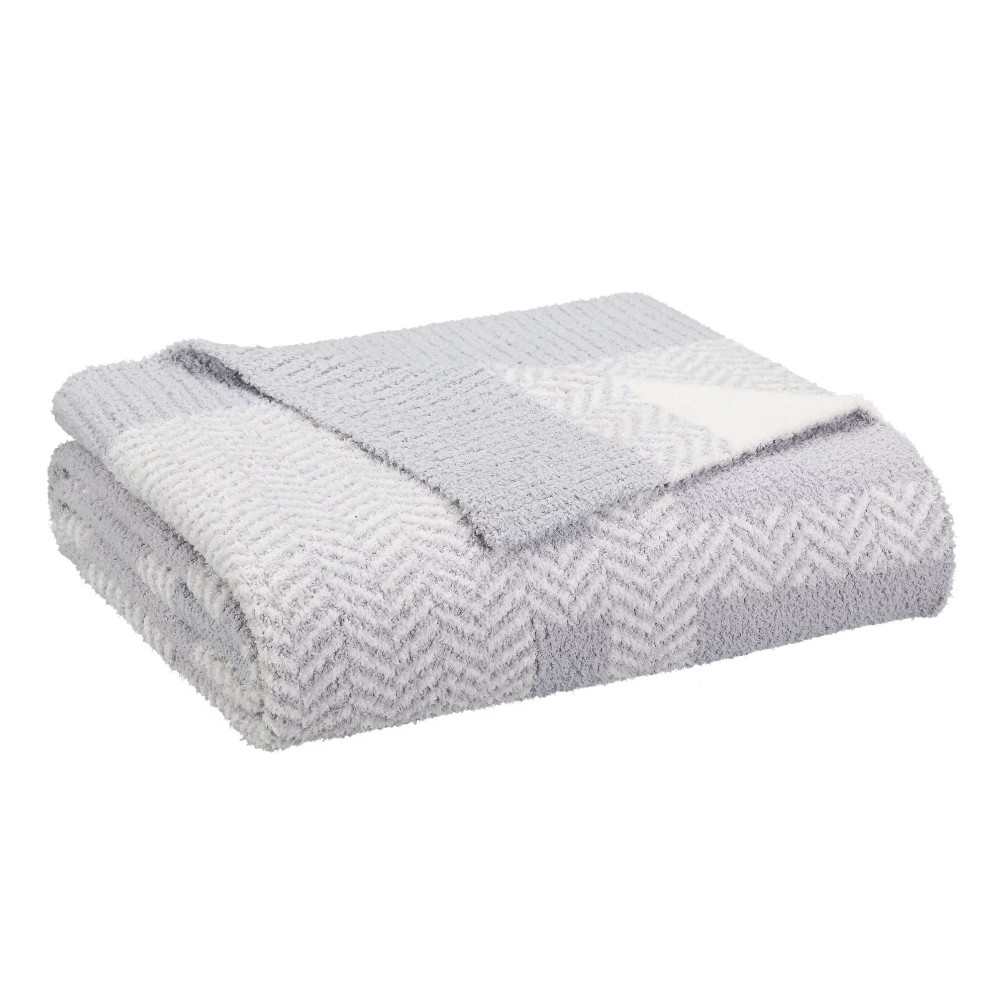 Better Homes and Gardens Cozy Knit Throw, 50"x72", Gray Plaid | Walmart (US)
