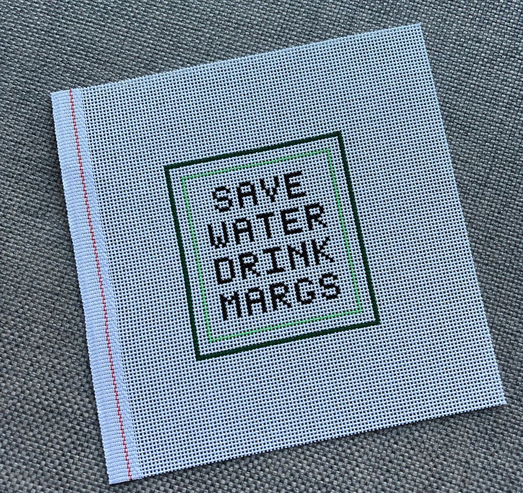 Save Water Drink Margs Needlepoint Canvas 13in Mesh Hand Painted 3.75 X4 Inches - Etsy | Etsy (US)