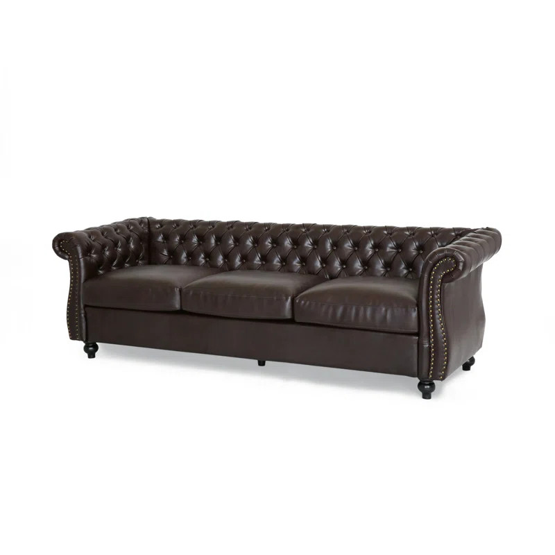 Glidden Faux Leather Rolled Arm Chesterfield Sofa | Wayfair North America