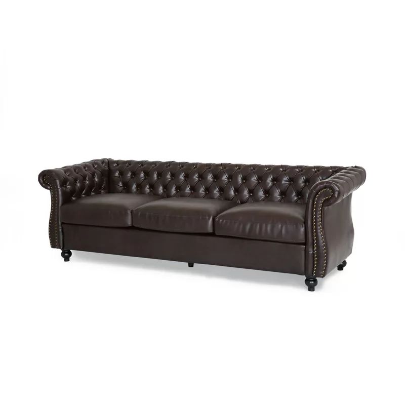 Glidden Faux Leather Rolled Arm Chesterfield Sofa | Wayfair North America