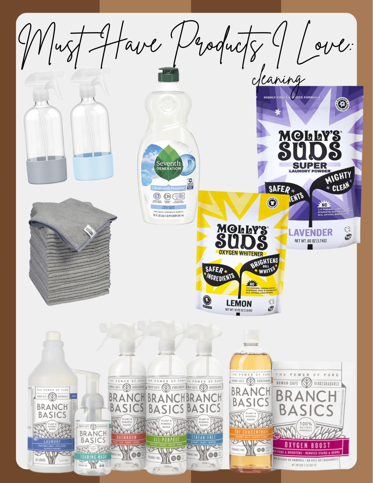 Must have products I love: Cleaning! 
In 2025, let’s make our homes non-toxic! I’ve been working on my non-toxic switches for almost 2 years now and so much has changed for me! My skin has never been as clear as it is now, my brain fog is essentially gone, and I know my dog is reaping the benefits of it, too! My favorite of all of these is the Branch Basics Kit. This is seriously one of the best purchases I have ever made. I use it ever single day, and all I have to do now is reorder the solution every now and then  

#LTKFindsUnder100 #LTKFindsUnder50 #LTKHome