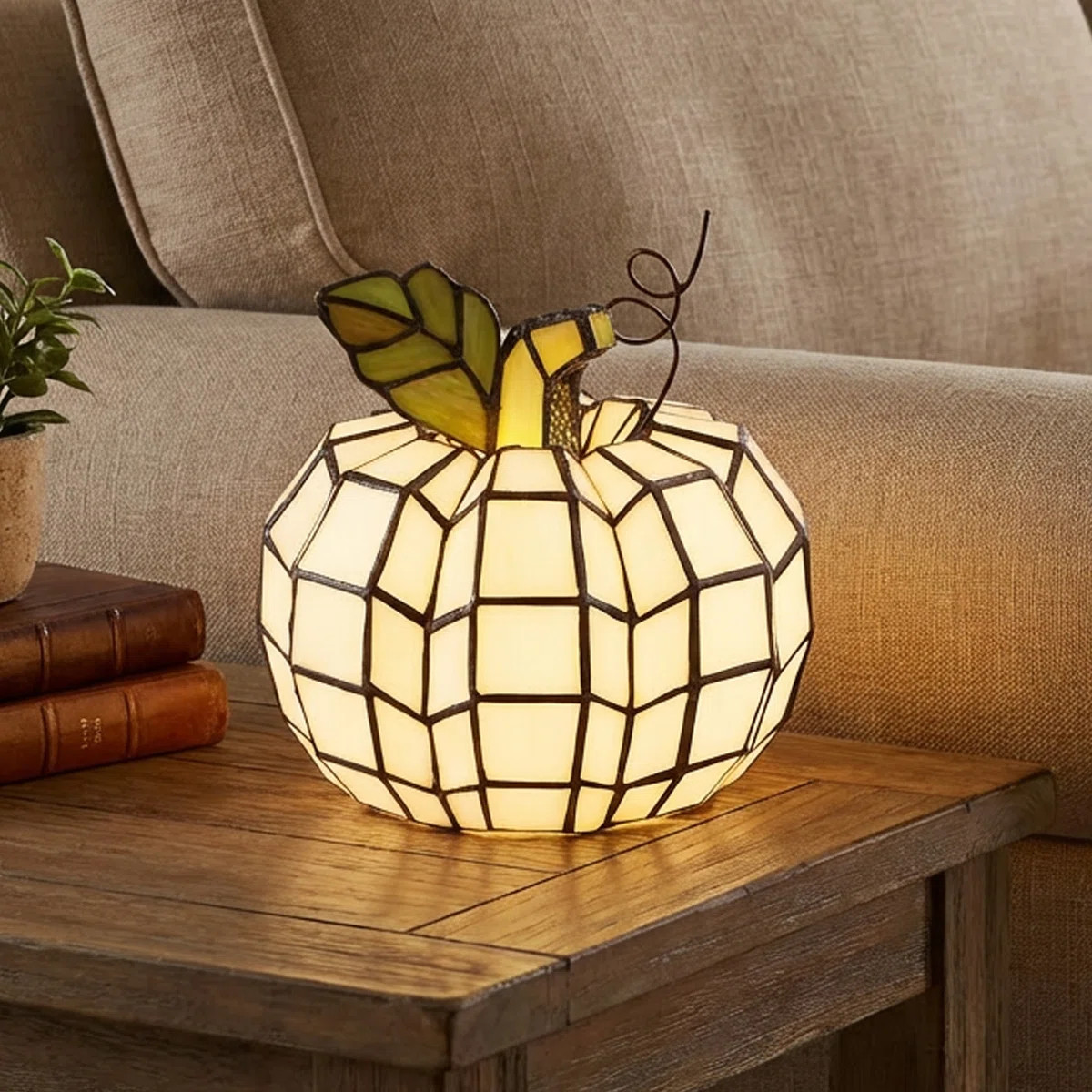Crew Park Patch the Pumpkin 9"H Stained Glass Accent Light | Wayfair North America