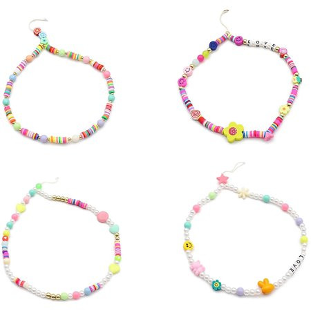 4pcs Colourful Phone Lanyard Beaded Smiley Face Beaded Phone Lanyard Wrist Strap Handmade Rainbow Po | Walmart (US)