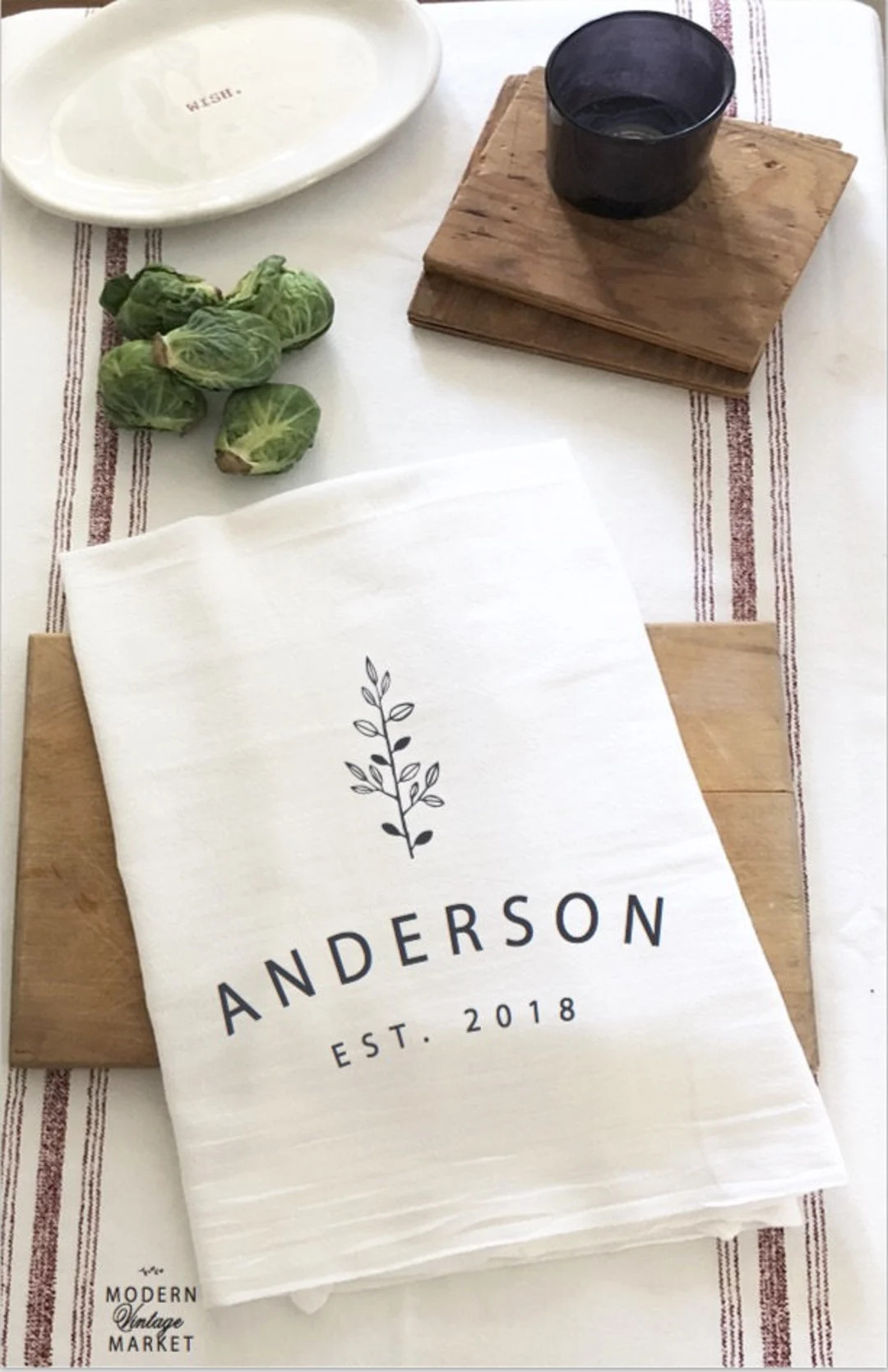 Custom Tea Towel,personalized Tea Towel Farmhouse Decor Personalized Gift - Etsy | Etsy (US)