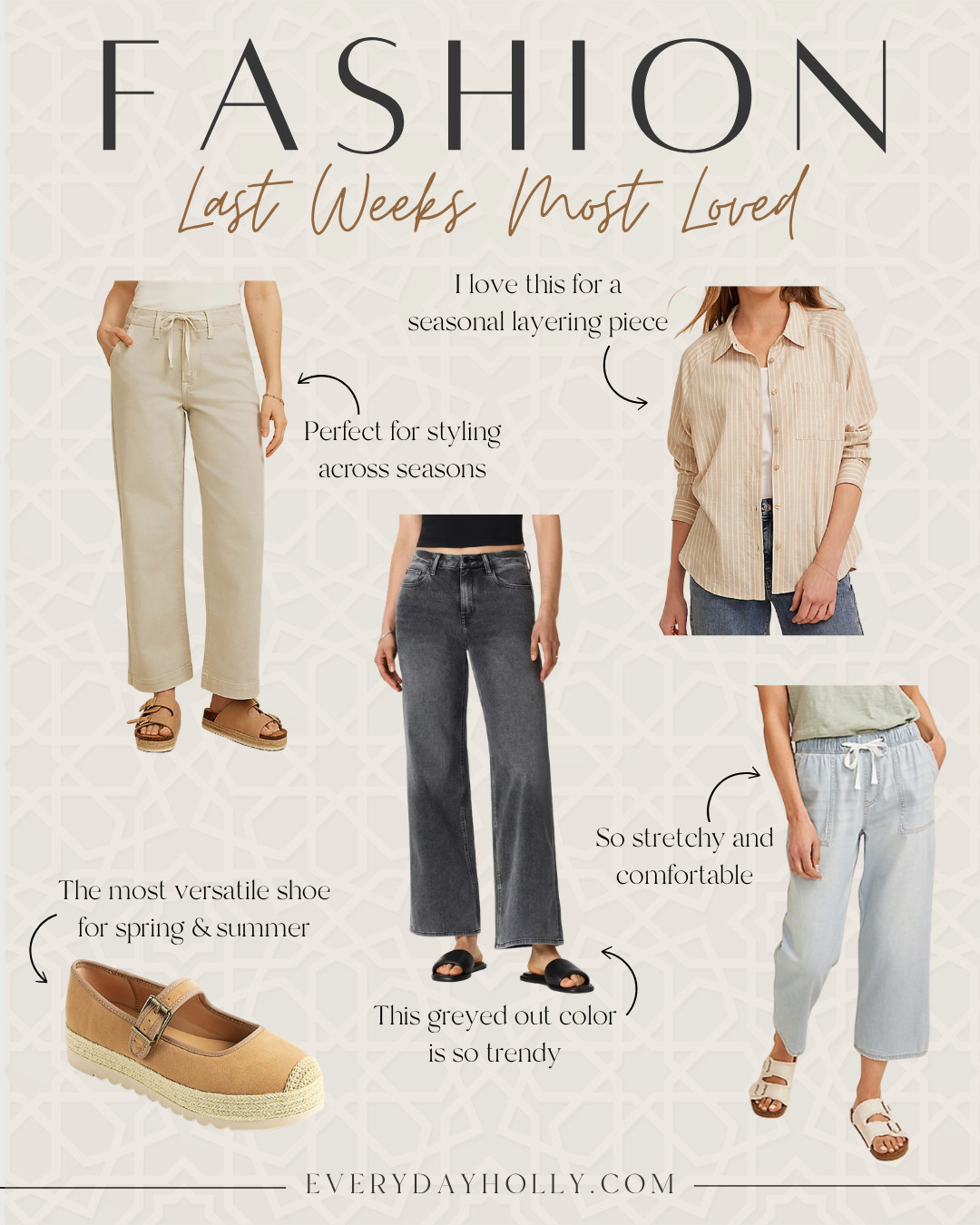 These are the pieces I keep reaching for right now, easy, comfortable, and perfect for building everyday spring outfits. From relaxed pants to lightweight layers and versatile shoes, everything mixes and matches so effortlessly for real life style.

spring outfits, everyday style, casual spring looks, affordable fashion finds, comfortable outfit ideas, capsule wardrobe basics, neutral outfit inspo, spring wardrobe staples, versatile clothing, EverydayHolly 

 #LTKootd #LTKSeasonal #LTKPetite