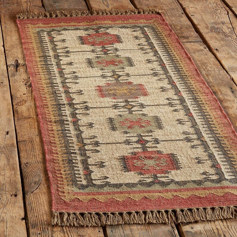 5x8 Wool Jute Kilim Rug, HomeDecor Rugs, Coustme Size Wool Rug, Vintage Area Rug, Boho Decor Rug,... | Etsy (US)