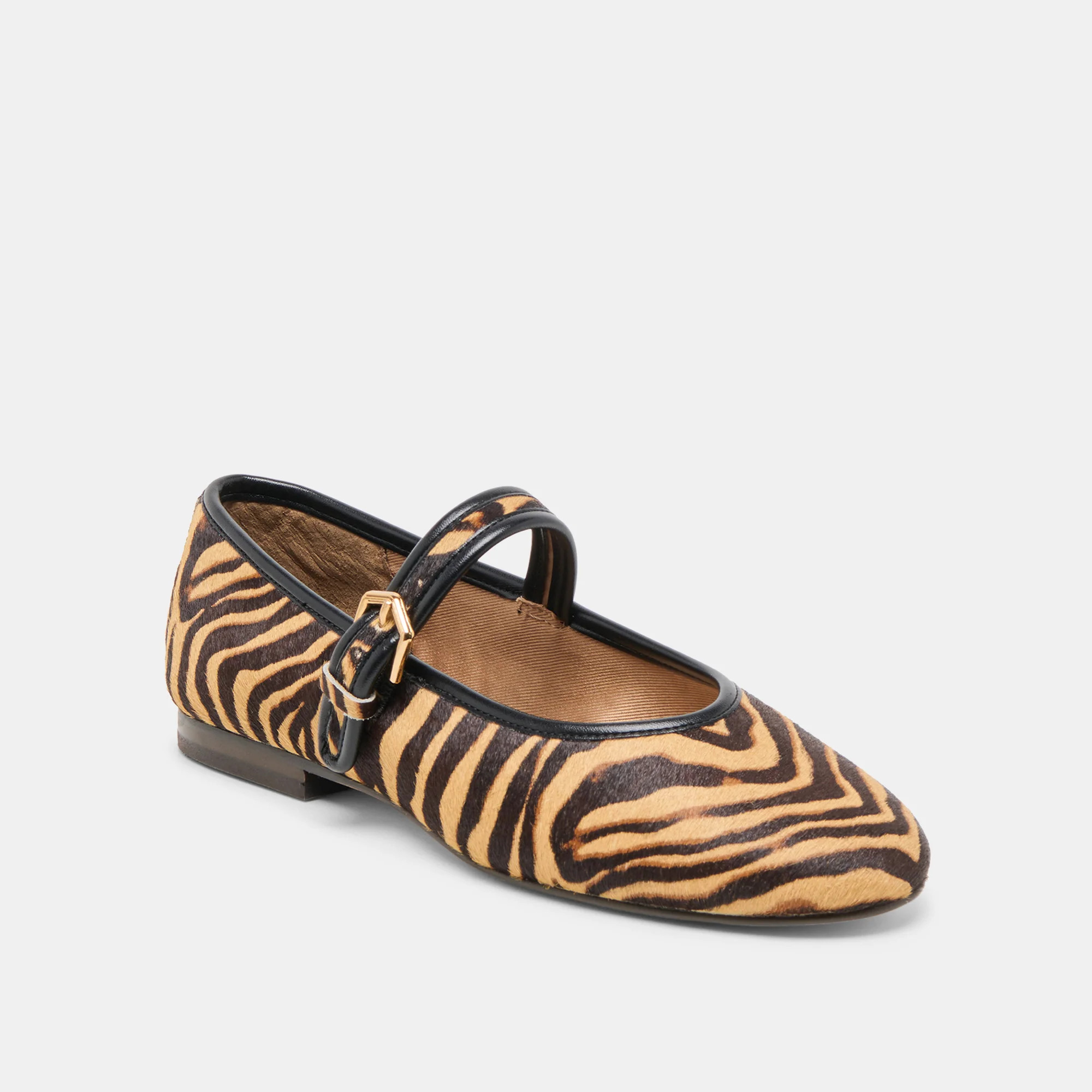 Roslyn Ballet Flats Tiger Calf Hair | DolceVita.com