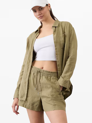 Retreat Linen Mid Rise Short | Athleta