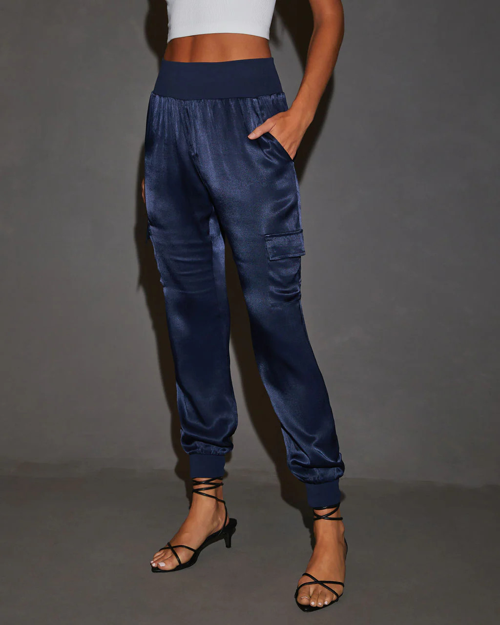 Luxe Look Satin Pocketed Joggers | VICI