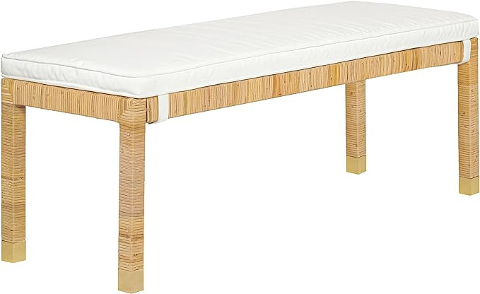 Tov Furniture Amara Natural Woven Rattan Bench | Amazon (US)