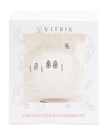 Made In Poland 6in Handmade Winter Landscape Glass Ornament | TJ Maxx