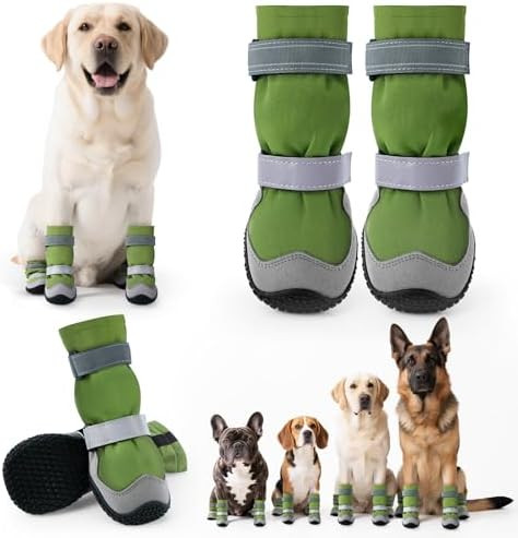 Winter Dog Snow Boots with Fleece Lining, Dog Shoes for Medium Large Size Dogs, Waterproof Dog Bo... | Amazon (US)