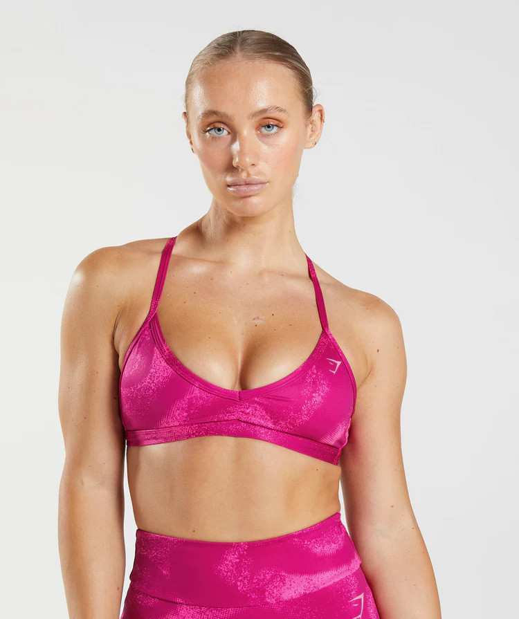 GS Power Minimal Sports Bra - Magenta Pink Print | Gymshark US