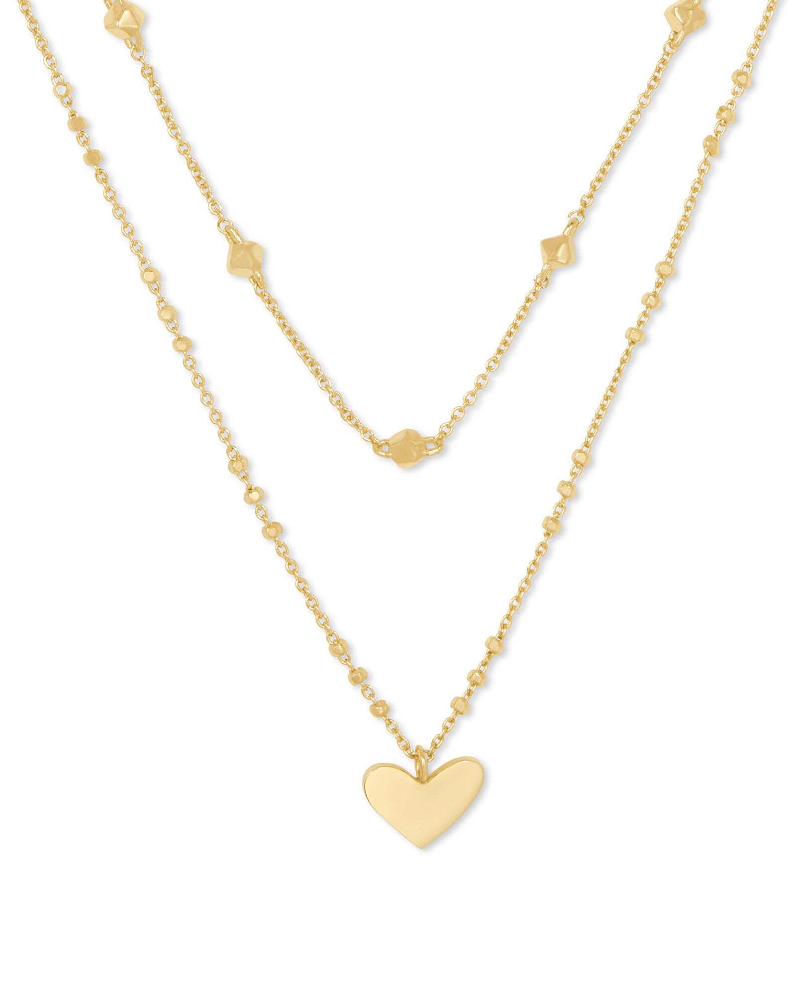 Kendra Scott Ari Heart Multi Strand Necklace in Gold | Metal | Kendra Scott