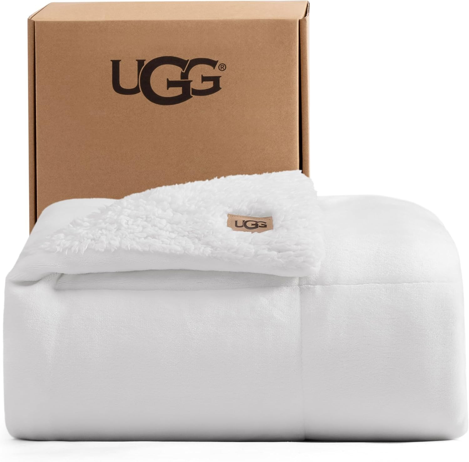 UGG Nita Throw Blanket for Couch, Plush Luxury Fleece, 50" x 70", White | Amazon (US)