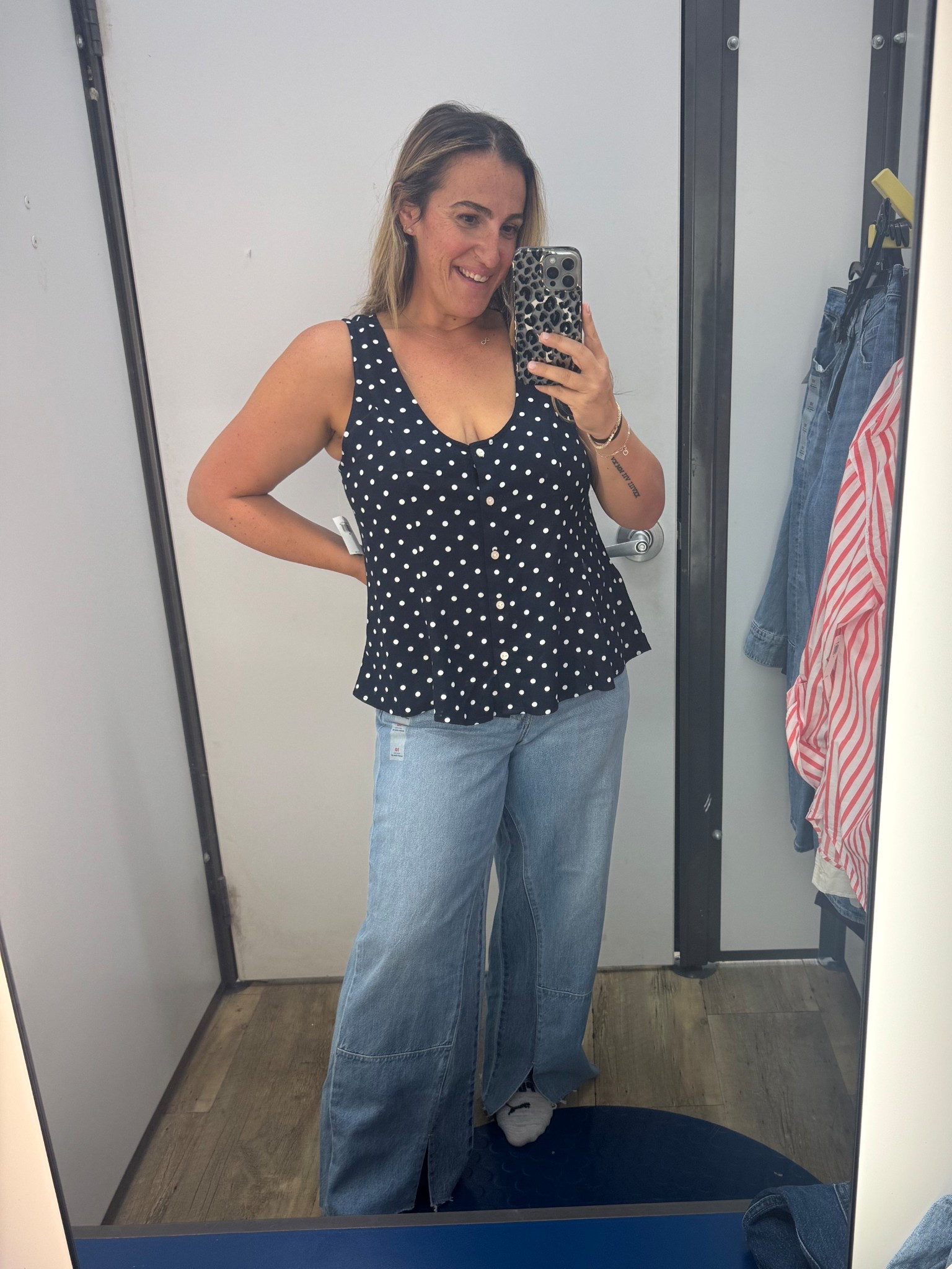Such a cute blouse with a bit of a peplum flare to it! Fits roomy. I’m in a medium but I’d size down if you’re in between. Jeans have minimal stretch. Go TTS or up if you’re in between. I’m in a 10.

#LTKStyleTip #LTKFindsUnder50 #LTKOver40
