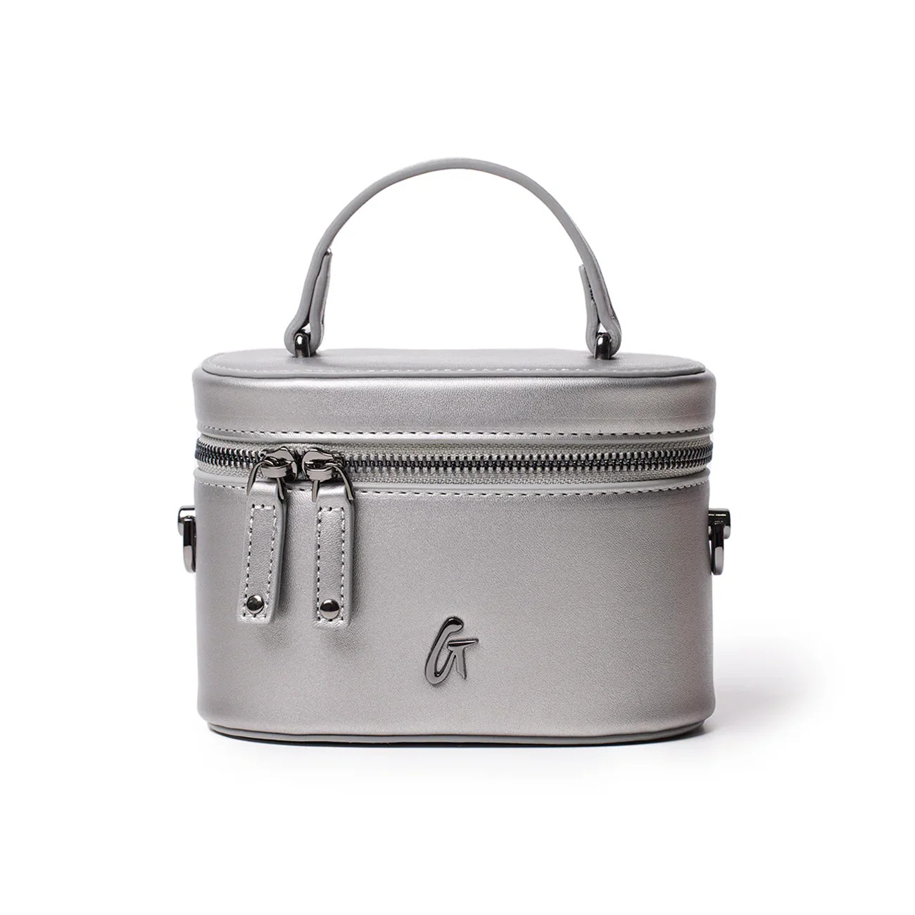 MINI SMOOTH GUNMETAL VANITY BAG - PLATINUM | Glam-Aholic Lifestyle