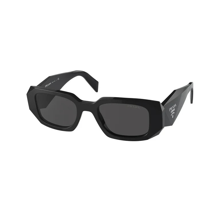 Prada PR 17WSF Plastic Womens Rectangle Sunglasses Black 51mm Adult | Walmart (US)