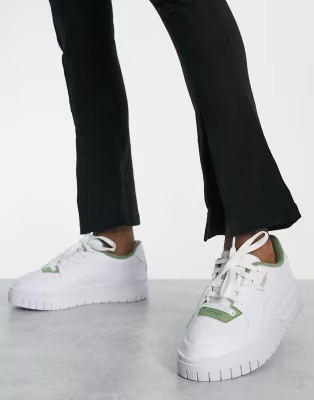 Puma Cali Dream terry sneakers in white/dusty green | ASOS (Global)