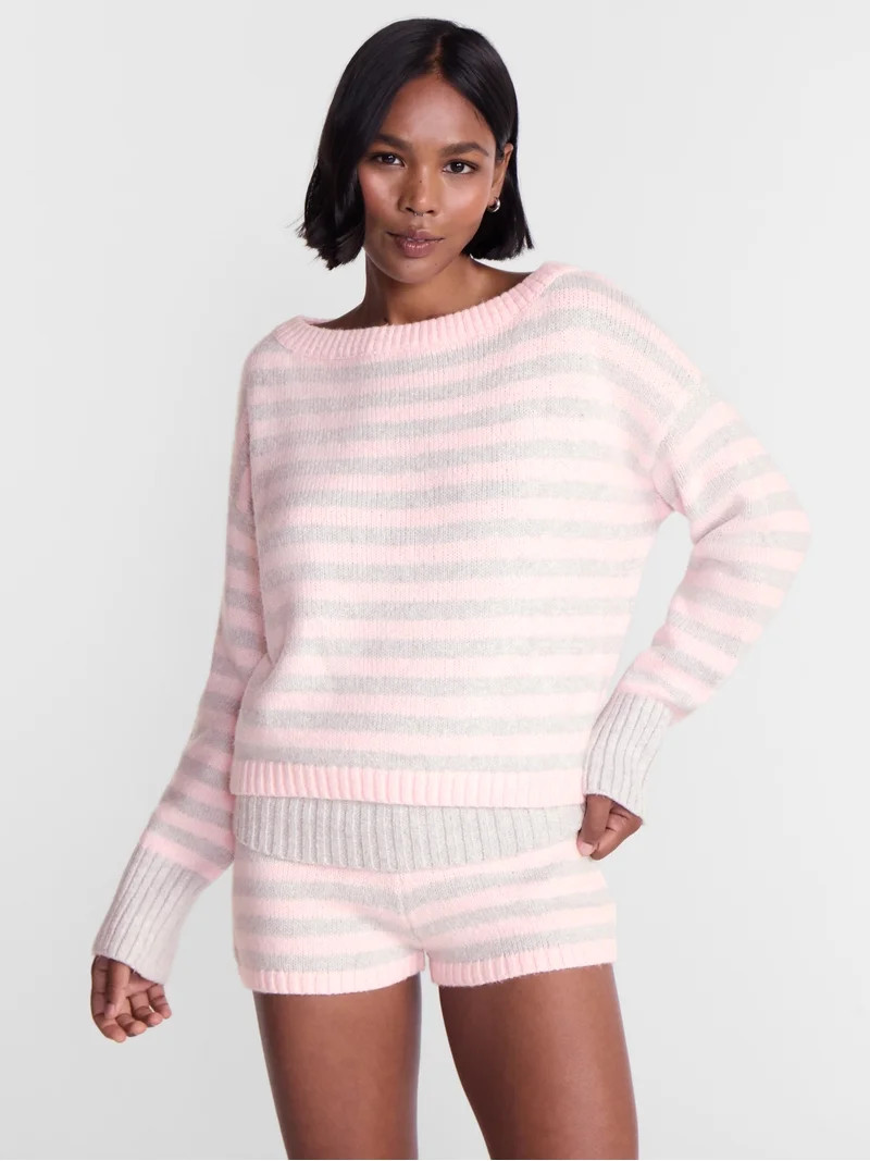 No Boundaries Sweater and Shorts Set, 2 Piece, Women's XXS-XXL | Walmart (US)