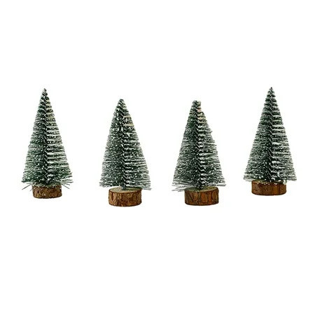 4Pcs Mini Christmas Tree Decoration Dual Colors Reusable Realistic Anti-slip Stable Wooden Base PVC Desktop Artificial Xmas Tree Ornament Holiday Decor | Walmart (US)